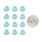 12mm Round Pale Turquoise Resin Flower Caps - Set of 12 - FW10-22